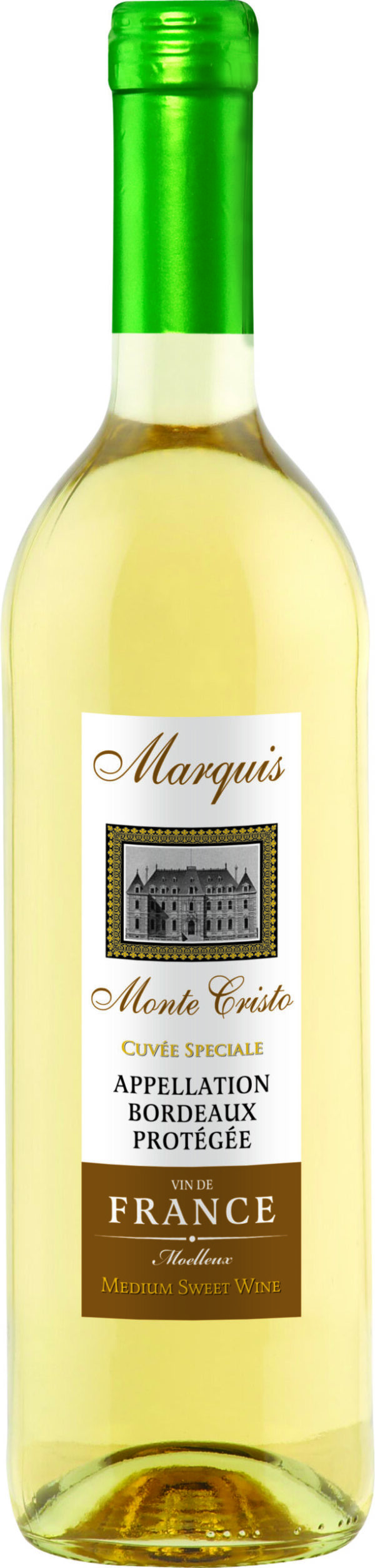 Wino Marquis Monte Cristo Moelleux (blanc medium sweet), Appellation Bordeaux Protégée 11,5% 0,75L