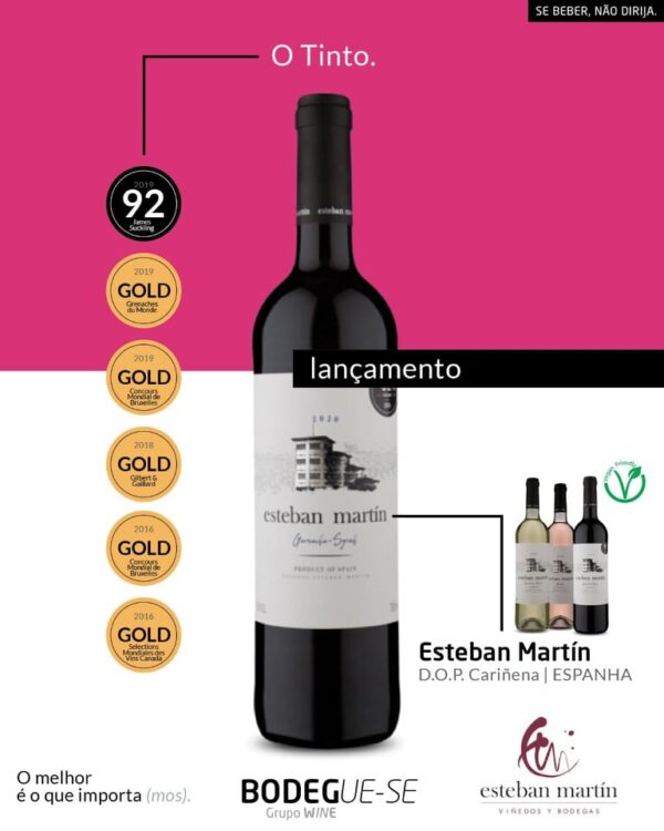Wino Esteban Martin Tinto czerwone wytrawne 13,5% 0,75L