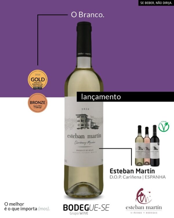 Wino Esteban Martin blanco Macabeo - Chardonnay 13% 0,75l