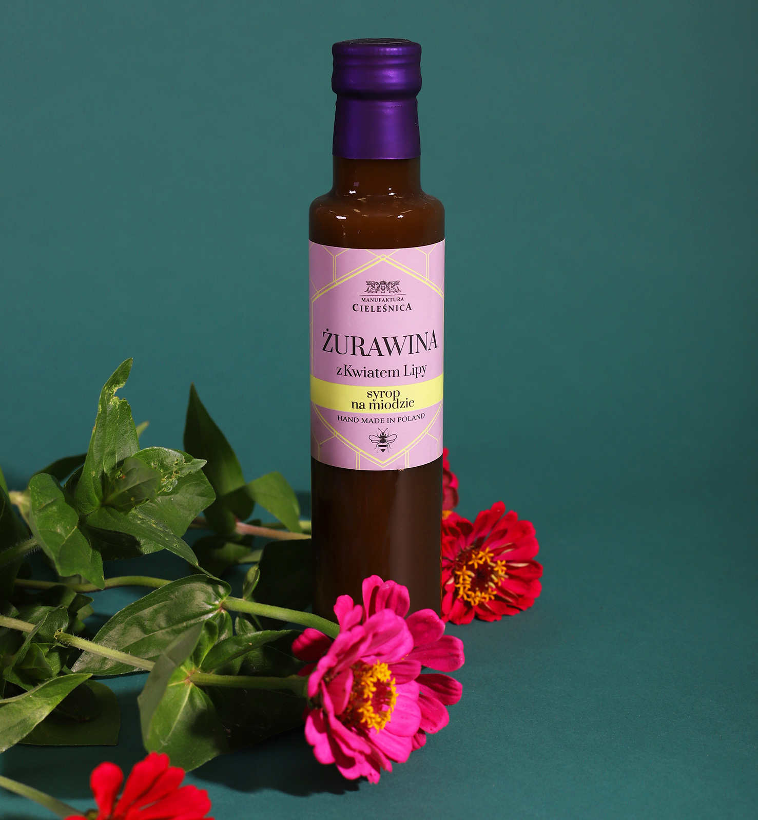 Syrop Żurawinowy z Kwiatami Lipy MANUFAKTURA CIELEŚNICA