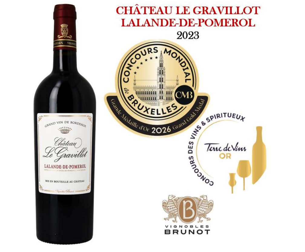 Château Le Gravillot Lalande de Pomerol AOC BRUNOT ESTATE BOTLED 13,5% 0,75l - obrazek 3